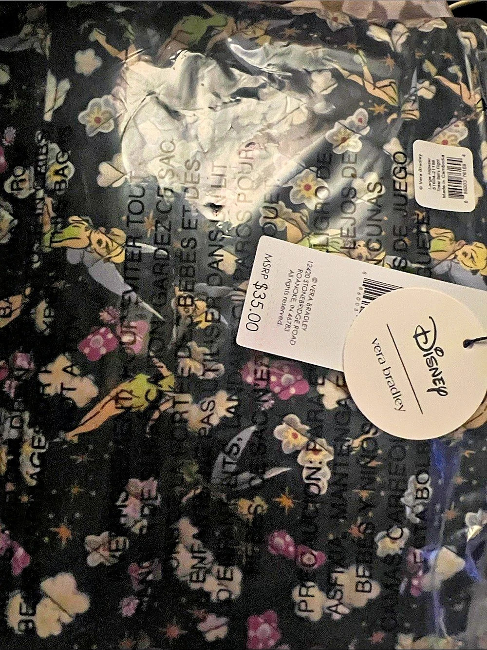 Vera Bradley Disney Tinker Bell Floral crossbody NWT